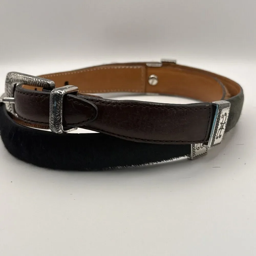 Brighton Men's Leather Belt 04800 Multi Color Band Silver Tone 34 ?Cowhide